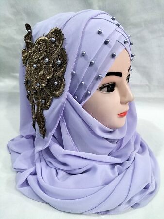 Pearl Ready to Wear with Fancy Bunch - Purple