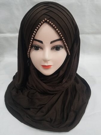 Pearls Criss Cross Ready to Wear - Dark Brown