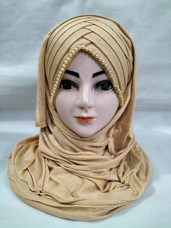 Pearls Criss Cross Ready to Wear - Light Fawn