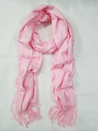 Plain Cashmere Wool Scarf - Cream