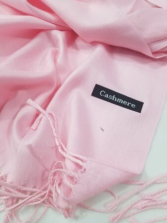 Plain Cashmere Wool Scarf - Cream