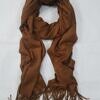 plain cashmere wool scarf caramel brown
