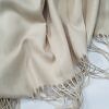 Plain Cashmere Wool Scarf - Cream