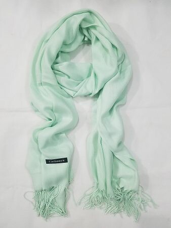 Plain Cashmere Wool Scarf - Cream