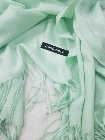 Plain Cashmere Wool Scarf - Cream