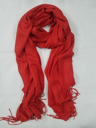 Plain Cashmere Wool Scarf - Cream