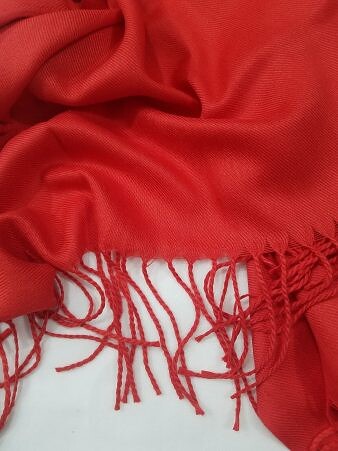 Plain Cashmere Wool Scarf - Cream