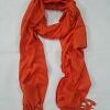 Plain Cashmere Wool Scarf - Rust Orange