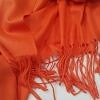 Plain Cashmere Wool Scarf - Rust Orange