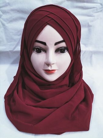 Plain Criss Cross Ready To Wear - Maroon