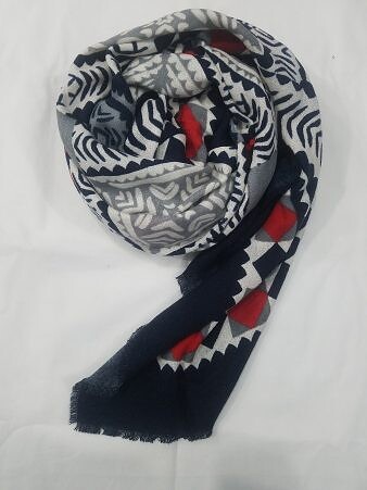 Printed Wool Square Scarf - Print 1