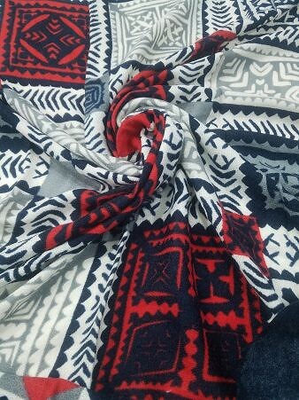 Printed Wool Square Scarf - Print 1