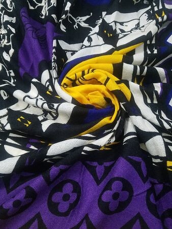 Printed Wool Square Scarf - Print 1