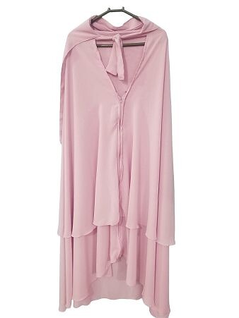 Zipper Hijab With Niqab - Baby Pink