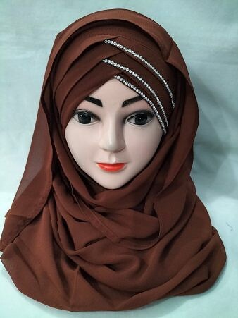 Criss Cross Ready to Wear with Stones - Chocolate Brown Criss Cross Ready to Wear with Stones - Chocolate Brown