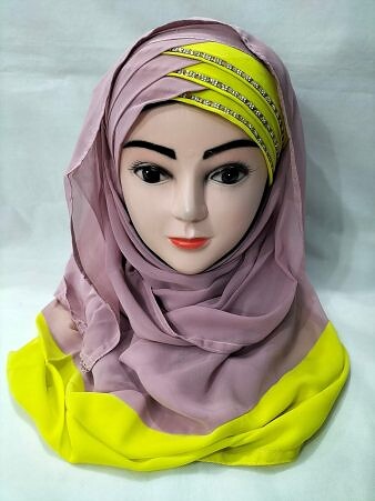 Criss Cross Ready to Wear with Stones - Tea Pink and Yellow Criss Cross Ready to Wear with Stones - Tea Pink and Yellow