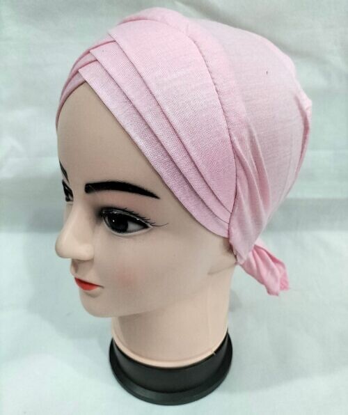 criss cross tie back bonnet baby pink