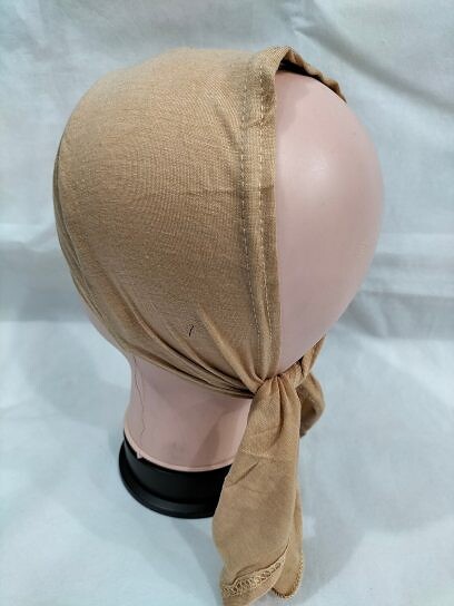 Plain Criss Cross Tie Back Bonnet - Fawn