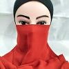 Elastic Half Niqab - Rust Orange Elastic Half Niqab - Rust Orange