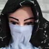 elastic half niqab snow white