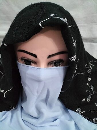 Elastic Half Niqab - Snow White