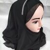Fancy Two Loops Chiffon Instant Hijab - Black