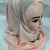 Fancy Two Loops Chiffon Instant Hijab - Light Peach