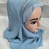 Fancy Two Loops Chiffon Instant Hijab - Sky Blue