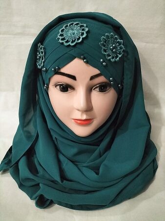 Floral Ready to Wear with Pearls - Sea Green Floral Ready to Wear with Pearls - Sea Green