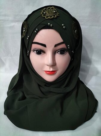 Floral Ready to Wear with Pearls - Seaweed Green Floral Ready to Wear with Pearls - Seaweed Green