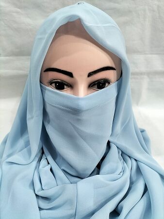 Niqab Ready to Wear - Baby Blue Niqab Ready to Wear - Baby Blue