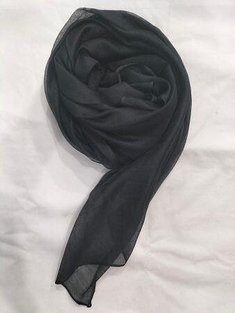 Plain Organza Dupatta - Black Plain Organza Dupatta - Black