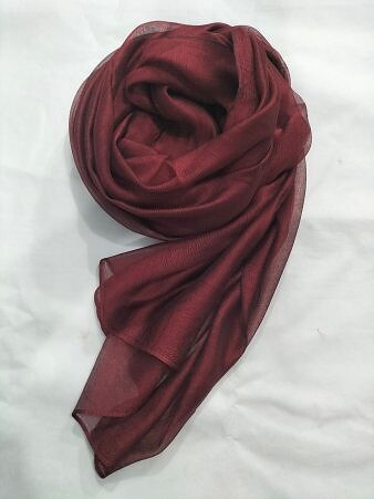 Plain Organza Dupatta - Maroon Plain Organza Dupatta - Maroon