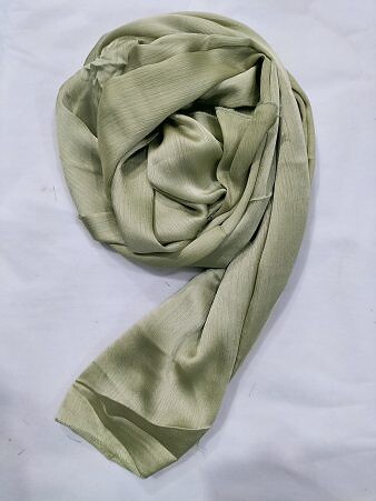 Satin Silk Scarf - Olive Green