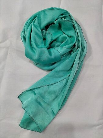 Crinkle Silk Scarf - Turquoise