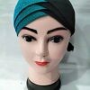 Shimmer Criss Cross Tie Back Bonnet - Aqua Green