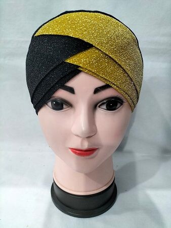 Shimmer Criss Cross Tie Back Bonnet - Golden Shimmer Criss Cross Tie Back Bonnet - Golden