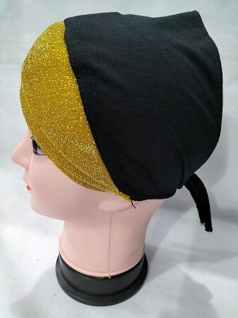 Shimmer Criss Cross Tie Back Bonnet - Golden Shimmer Criss Cross Tie Back Bonnet - Golden
