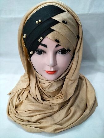 Turkish Two Tone Ready to Wear - Black and Fawn