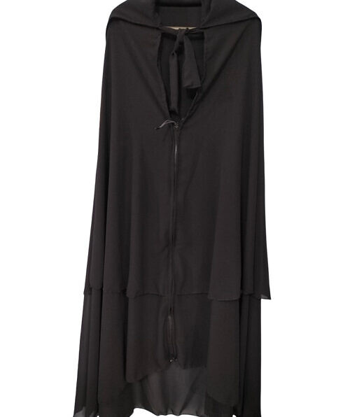 zipper hijab with niqab black