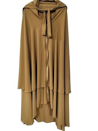 Zipper Hijab With Niqab - Coffee
