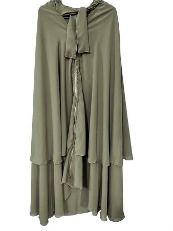Zipper Hijab With Niqab - Olive Green