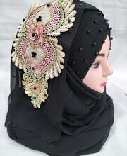 bridal pearl ready to wear with bunch black