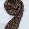 checks with bubbles lawn scarf chocolate brown