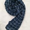 Checks with Bubbles Lawn Scarf - Navy Blue