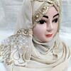 embroidered ready to wear hijab beige 1