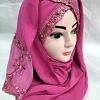 Embroidered Ready to Wear Hijab - Fuchsia