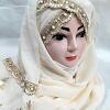 Embroidered Ready to Wear Hijab - Ivory