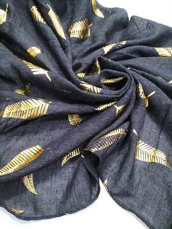 Fancy Lawn Scarf - Black Fancy Lawn Scarf - Black