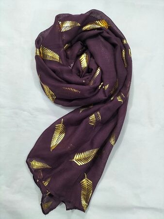 Fancy Lawn Scarf - Eggplant Fancy Lawn Scarf - Eggplant